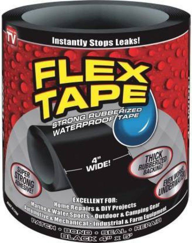 FlexTap Water Leak Rubberized Waterproof 150 m Double-sided Tape  (Black Pack of 1)