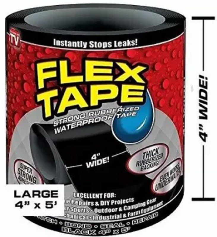 aaryason Super Strong Waterproof Tape for Seal Repair_340 1.52 m Floor Marking Tape  (Black Pack of 1)