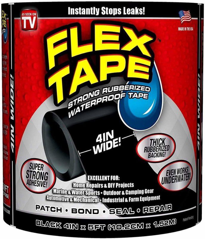 hinglaj Super Strong Waterproof Tape for Seal Repair_125 1.52 m Floor Marking Tape  (Black Pack of 1)