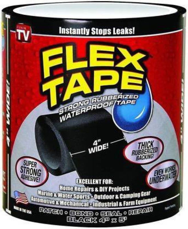 hinglaj Super Strong Waterproof Tape for Seal Repair_255 1.52 m Floor Marking Tape  (Black Pack of 1)