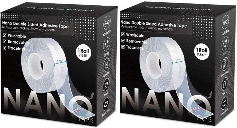 hinglaj Nilkanth Double Sided Nano Adhesive Gel Tape_43 3 m Double-sided Tape  (White Pack of 1)