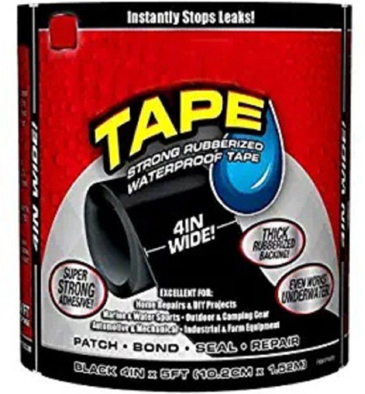 ALORNIKA Flex Tape Sealant Tape - Super Strong, Waterproof Adhesive tape flex 152 cm Single Sided Tape  (Black Pack of 1)