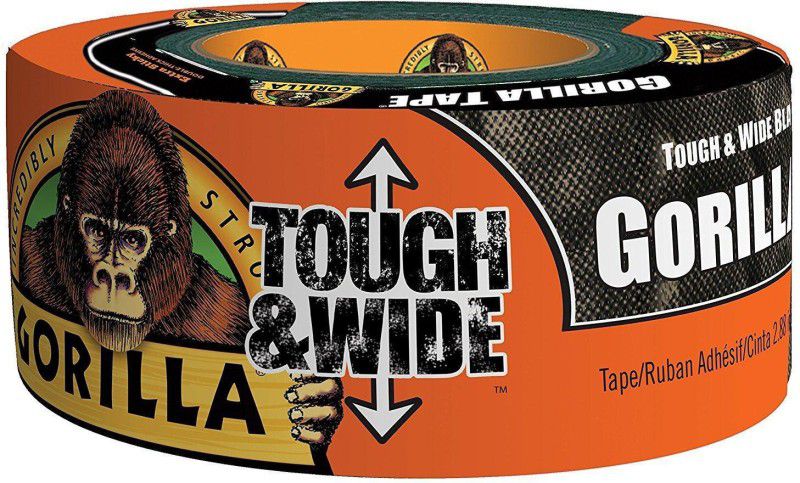 GORILLA Glue 6003001 Tough & Wide Tape, 2.88-Inch x 30-Yards 2743.2 cm Tear Tape  (Black Pack of 1)