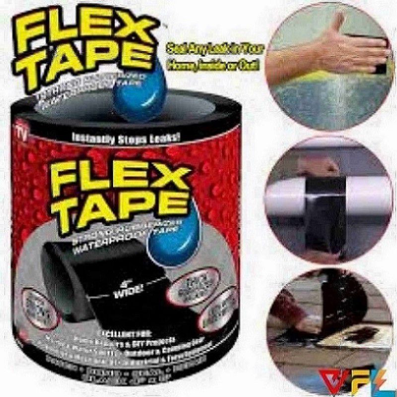 HOIGADGETS Rubberized Waterproof Flex Tape,Seal Repair Tape/Super Strong Adhesive 152 cm Road Marking Tape  (Black Pack of 1)