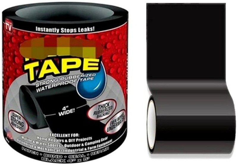 aaryason Super Strong Waterproof Tape for Seal Repair_184 1.52 m Floor Marking Tape  (Black Pack of 1)