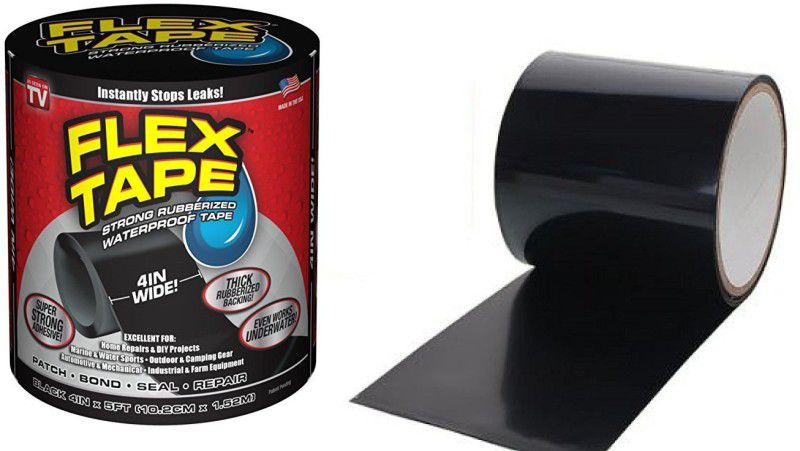 aaryason Super Strong Waterproof Tape for Seal Repair_95 1.52 m Floor Marking Tape  (Black Pack of 1)