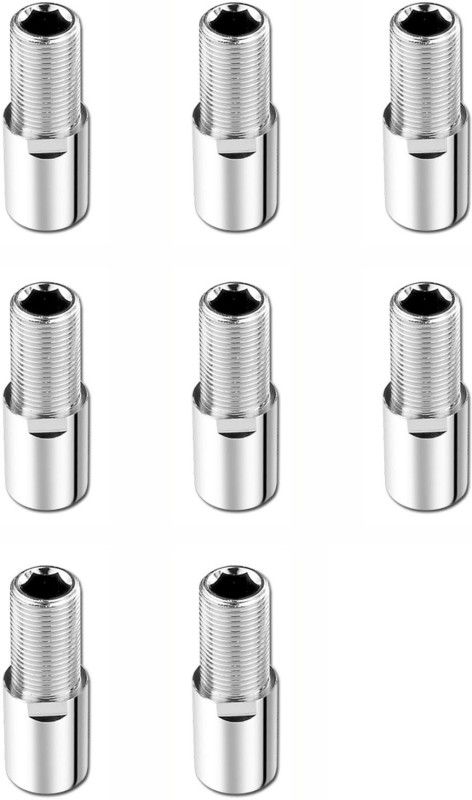 Spazio Premium Quality Full Brass CP Extension Nipple 2.5 Inch, Chrome Finish, Pack of 8 Faucet Nozzle  (Screw On)