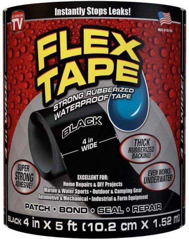 aaryason Super Strong Waterproof Tape for Seal Repair_214 1.52 m Floor Marking Tape  (Black Pack of 1)
