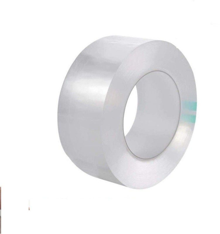 Nasmodo Kitchen Tape for Sink, Kitchen Tape Sticker Waterproof Kitchen Sealing Tape, Sink Corner Tape Transparent Tape Seal Strip(50 mm * 5 Meter) 5 m Mirror Mounting Tape  (White Pack of 1)