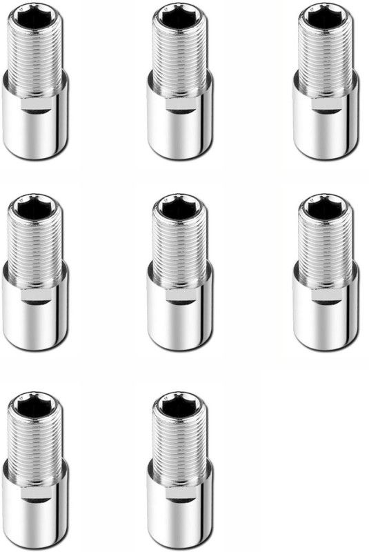 Spazio Premium Quality Full Brass CP Extension Nipple 2 Inch, Chrome Finish, Pack of 8 Faucet Nozzle  (Screw On)