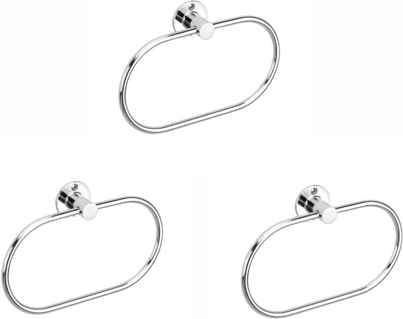 Easyhome Furnish Stainless steel heavy Towel ring Towel holder Towel rod Towel hanger Cloth hanger Napkin ring Bathroom accessories Modern Bath Towel Stand Cloth stand for bathroom 7.8 inch 1 Bar Towel Rod  (Stainless Steel Pack of 3)