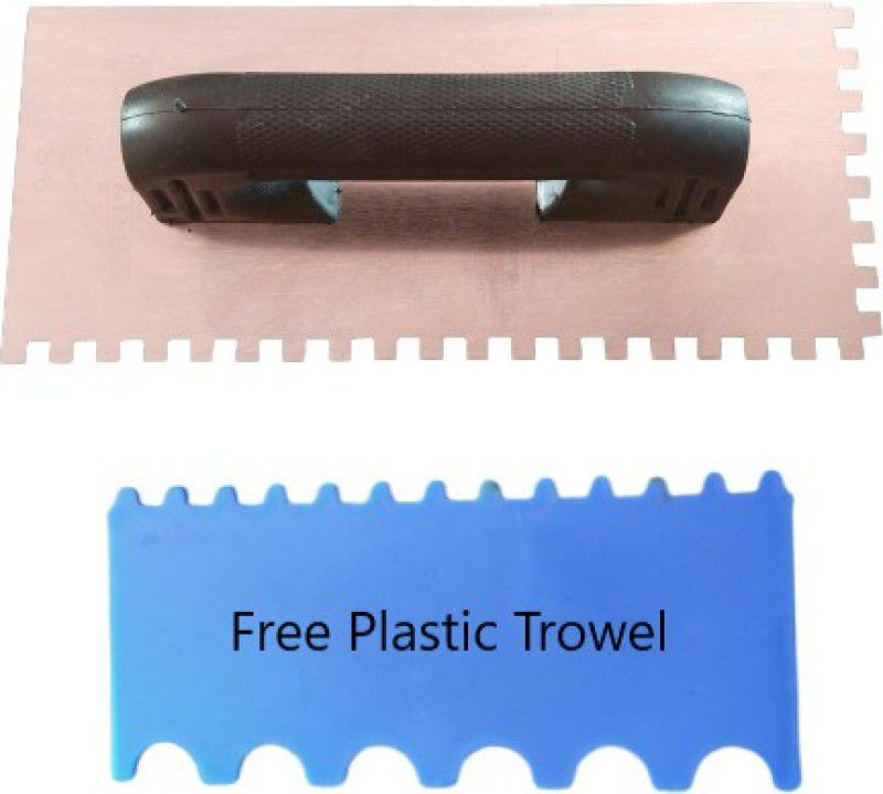 SUNELITE Premium 9*4 Inch 5mm Notched Plastic Handle Trowel With Plastic Trowel Steel Trowel  (Pack of 1)