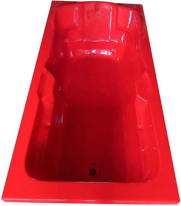MADONNA Elegant 6 Feet Rectangular Acrylic Fixed Bathtub - Red Alcove Bathtub  (100 or Above L)
