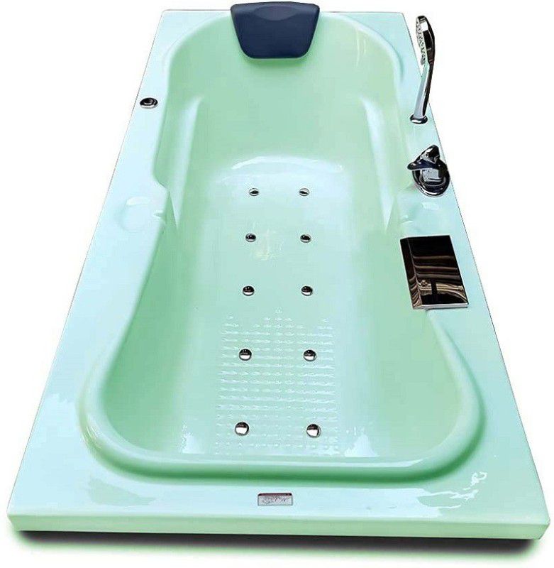 MADONNA Rex 5.5 Feet Acrylic with Bubble Bath and Filler System - Green Free-standing Bathtub  (100 or Above L)