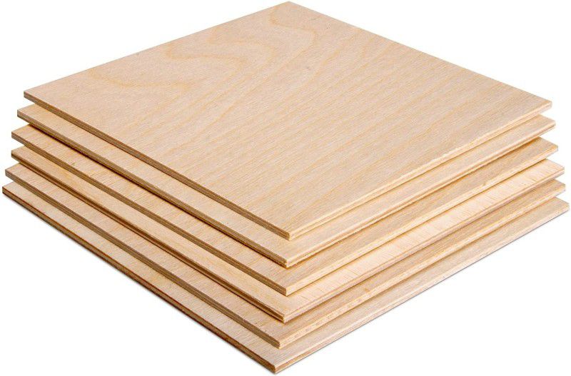 AmericanElm Birch Plywood â (Package of 6) 6INCH X 6INCH, 3mm Thick. Perfect for Arts and Crafts, School Projects and DIY Projects, Drawing, Painting, Wood Engraving, Wood Burning and Laser Projects Birch Wood Veneer  (15.24 cm x 15.24 cm)