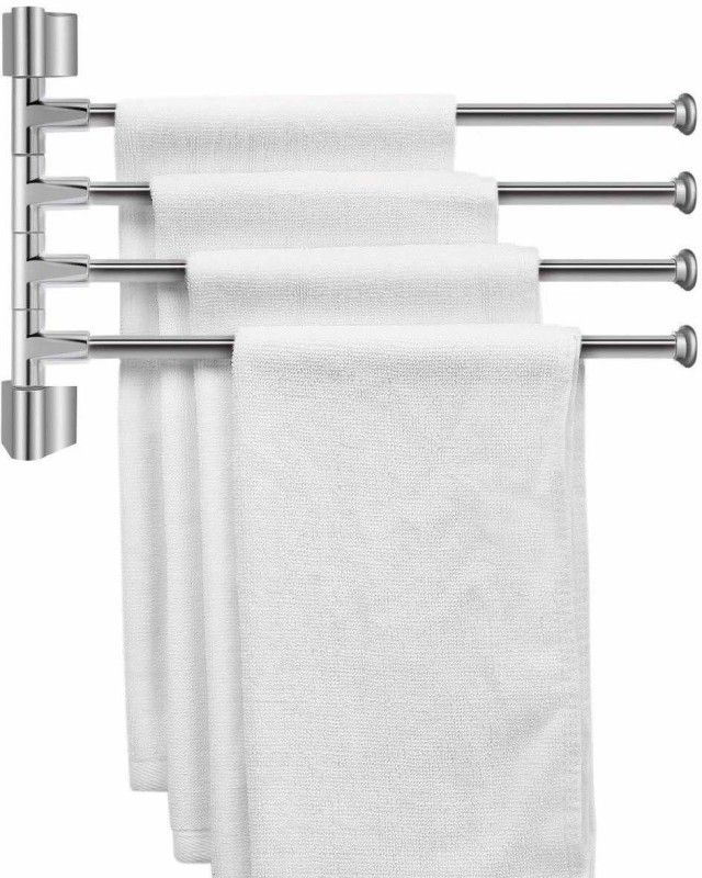 Plantex Stainless Steel 4-Arm Bathroom Swing Hanger Towel Rack/Holder for Bathroom/Towel Stand/Bathroom Accessories 11.81 inch 4 Bar Towel Rod  (Stainless Steel Pack of 1)