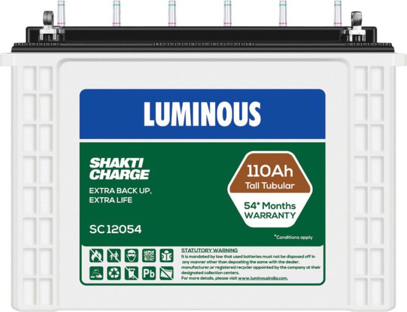 LUMINOUS ShaktiCharge SC12054 110Ah Tall Tubular Battery Tubular Inverter Battery  (110Ah)