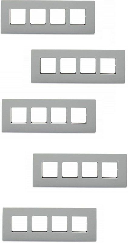 Schneider Electric Opale-8 Module Grid and Cover Plate - Horizontal, Misty Grey (Pack of 5) Wall Plate  (Grey)