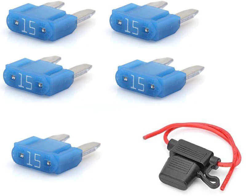 PANISTHA 5 Pieces 15 Amp Mini Blade Fuse with 1 line holder 5 Pieces 15 Amp Mini Blade Fuse with 1 line holder Electrical Fuse  (12 A)