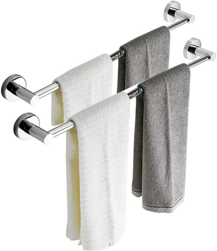 SMART SLIDE Stainless Steel Towel Bar (Pack of 2) /Towel Rod/towel Holder/Towel Ring for Bathroom and Kitchen (24 Inch-Nickel Chrome) 24 inch 1 Bar Towel Rod  (Steel Pack of 2)