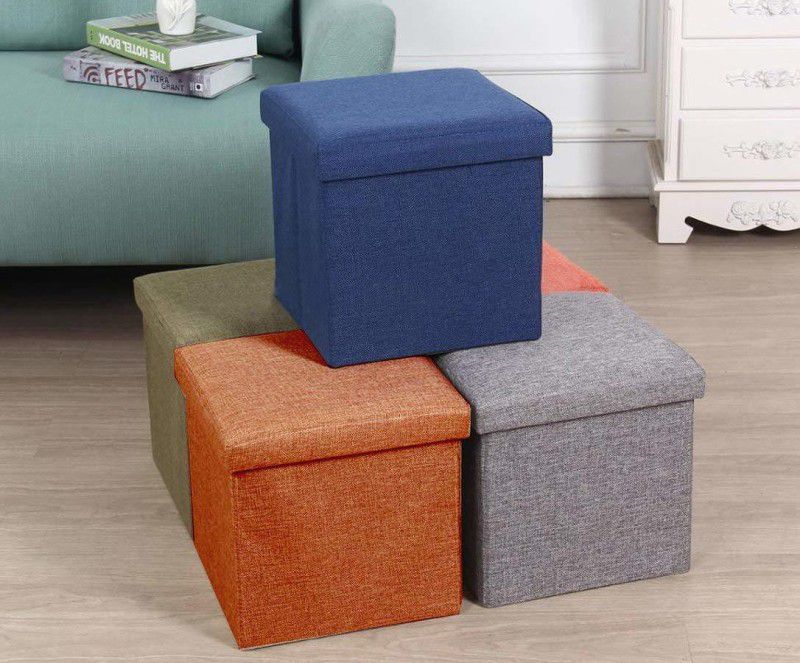 VIBHU ENTERPRISE VIBHU Cube Shape Sitting Stool (Gray Color) Bar Stool Base  (Furniture Accessories, Wood)