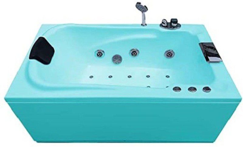 MADONNA Bonn 4.5 ft Jacuzzi with Bubble Bath and Filler System-Cyan Blue Free-standing Bathtub  (100 or Above L)