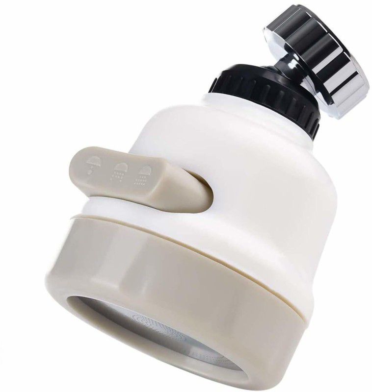olwick 1 Pcs 360°Swivel Splash-Proof Faucet Splash Head, 3 Adjustable Gear,Water-Saving Tap Faucet Nozzle for Kitchen,Bath and Shower. (Short-White) Faucet Mount  (Push On)