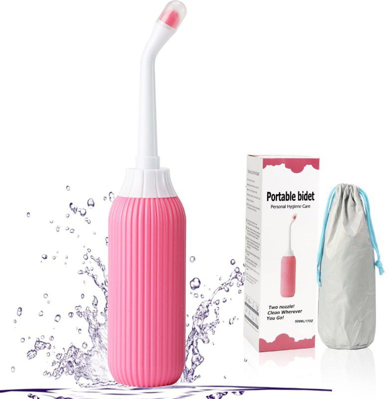 Futurekart 500ML Bidet Portable, Bidet Spray for Travel with Angled Nozzle Spray, Retractable Handheld Bidet Spray Portable of Antislip with Travel Bag (Pink) Bidet Nozzle  (Pink)