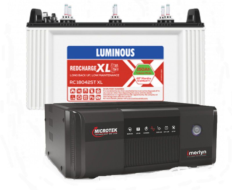 LUMINOUS RC 18042ST XL+ iMERLYN Digital UPS Model 850(12V) Tubular Inverter Battery  (150 AH)