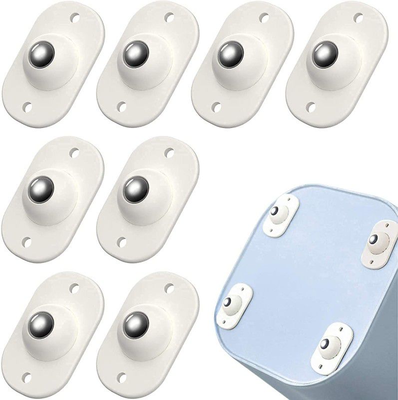 PURCHASE ENTERPRISE 8 Pc Caster Wheels 360 Degree Rotation Pulley for Furniture Various Storage Box Plastic 8 Pockets  (White)