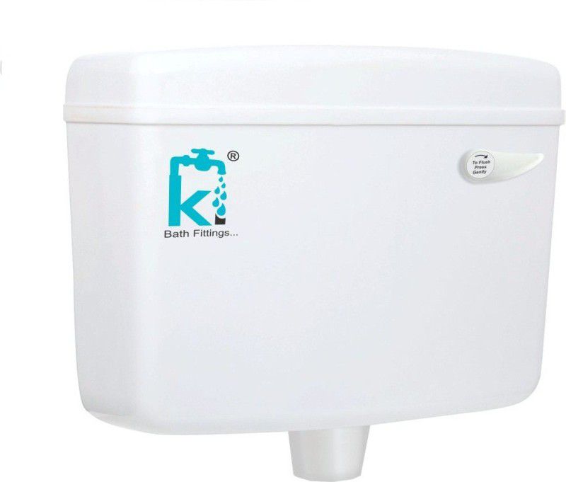 Kindle Slim and Sleek Side Handle Single Flush Tank Flushing Cistern 10 Liters Capacity Single Flush Tank  (White 10 L)