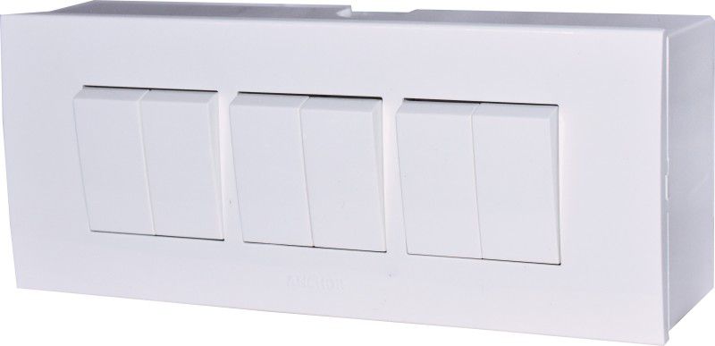 ANCHOR PENTA 6 MODULAR SWITCH BOARD (6 SWITCH ) WITH SURFACE BOX Wall Plate  (White)