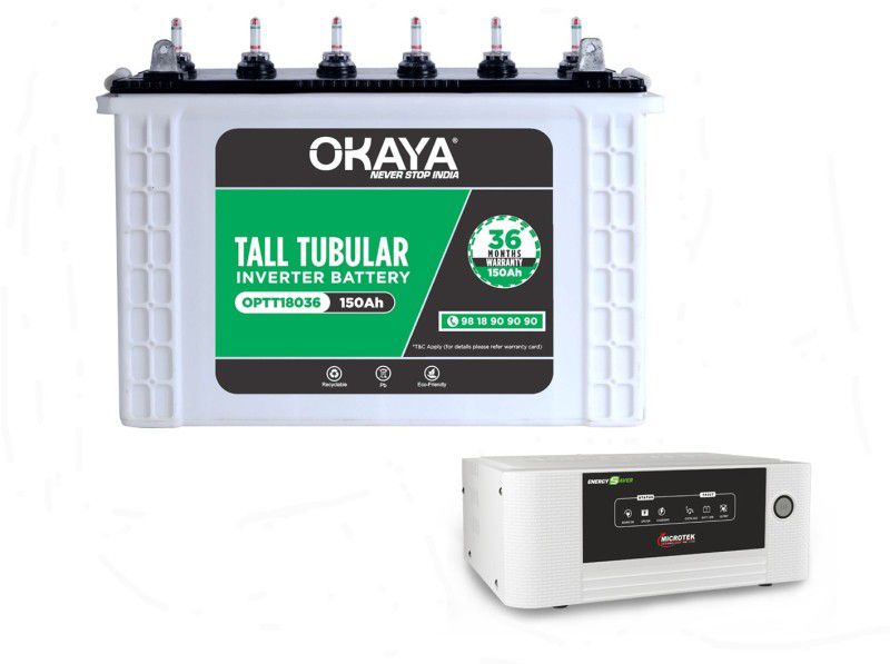OKAYA OPTT18036 + ENERGY SAVER 1225 Tubular Inverter Battery  (150 AH)