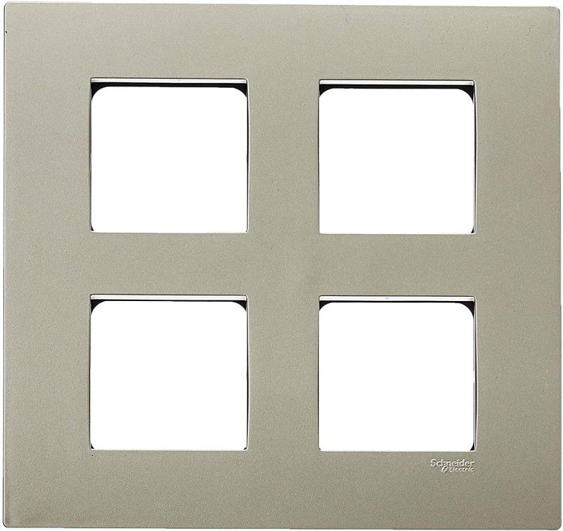 Schneider Electric Opale-8 Module Grid and Cover Plate - Square, Champagne Gold (Pack of 1) Wall Plate  (Grey)