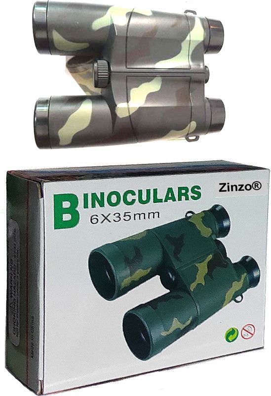 Zinzo SellRider Binocular for Kids Distance Bird Watching 4X35 Compact High Resolution Binoculars  (35 mm , Black)