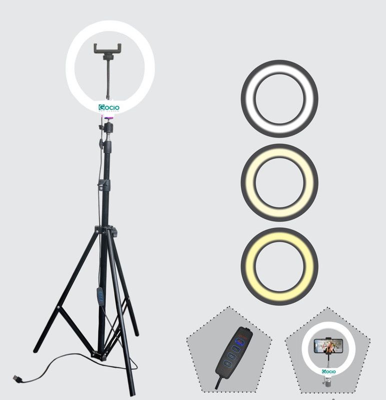 flying india 10"Big LED Ring Light with 7Ft Tripod Stand &mobile holder for reels,selfie F57 Tripod, Tripod Kit  (Black, Supports Up to 2000 g)