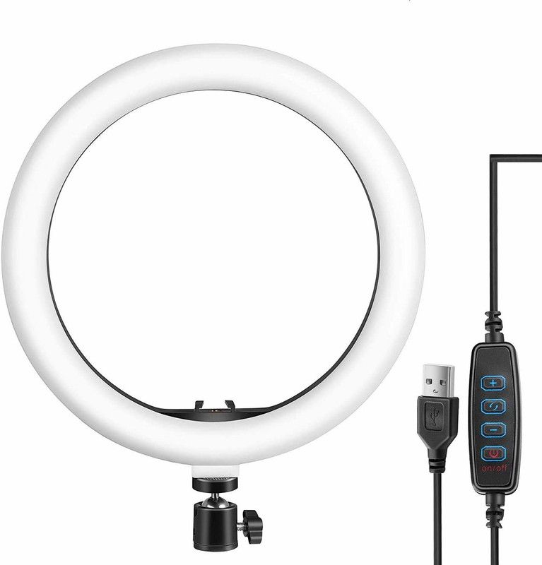 MK STORE 02 10 Inches Big LED Ring Light for Camera, Phone tiktok Video Shooting and Makeup Flash  (White)