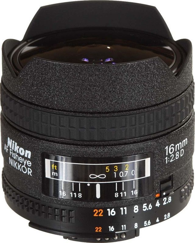NIKON AF Fisheye-Nikkor 16 mm f/2.8D Fisheye Prime Lens  (Black, 60 mm)
