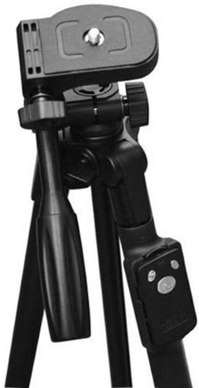 Junaldo 5208 advanced tripod stand for mobile phones and cameras with Bluetooth remote Tripod  (Black, Supports Up to 1500 g)