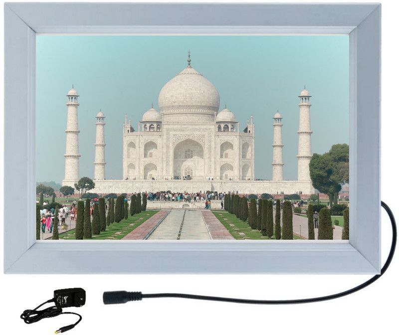 DESIGNING HUB LED PHOTO FRAME TAJ MAHAL MODEL NO:61, 18 inch ELECTRONIC  (Silver Alluminium)