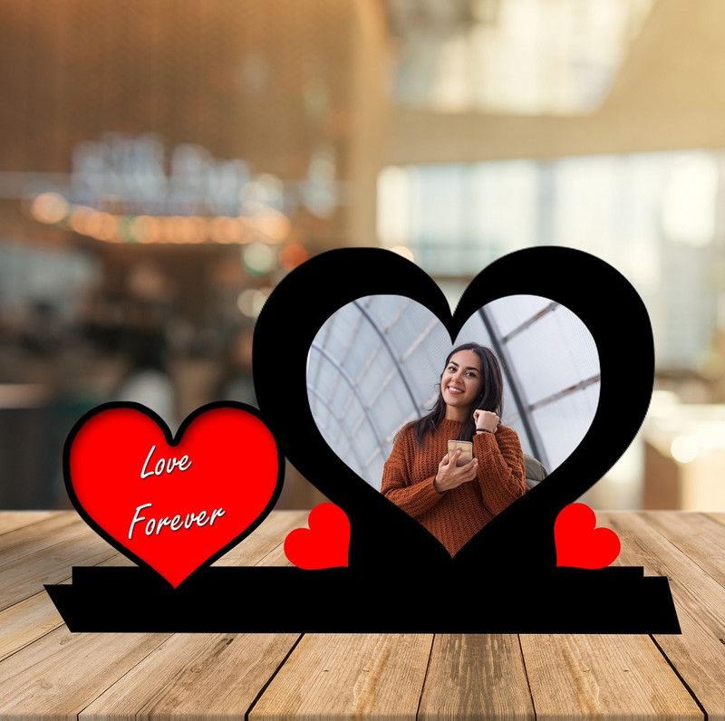 prints club Customized Wooden MDF cutting Table top Photo Frame 1 inch table frame  (Multicolor)