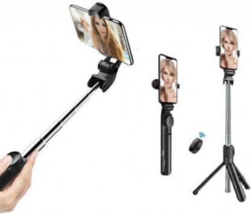 AFRODIVE Tablet Tripod | 3in1 Selfie Stick multi-function Wireless Bluetooth Tripod  (Black, Supports Up to 500 g)