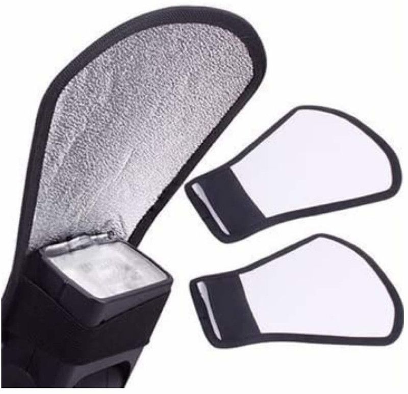 VTS Mini Flash Diffuser Reflector for Camera Flash Bounce Card (Silver/White) Camera Flash Bounce Card Diffuser  (Black, White)