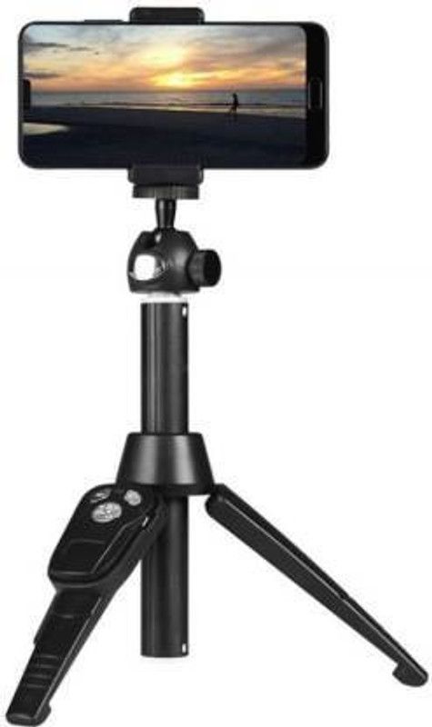 Vacotta NEW ARRIVAL H8 Wireless Bluetooth Remote Extendable Selfie Stick Tripod Mount Holder Clip Portable Aluminium Camera Stand Best Use for Make Videos on Tiktok,Vigo Video,Snapchat, YouTube Tripod Monopod, Tripod  (Black, Supports Up to 2000 g)
