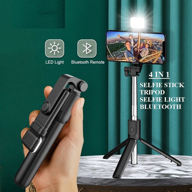 ZOKMOB Tripod light Stand Latest Selfie Stick Video Shooting Stand For Traveling Monopod, Monopod Kit, Tripod, Tripod Kit, Tripod Bracket  (Black, Supports Up to 900 g)