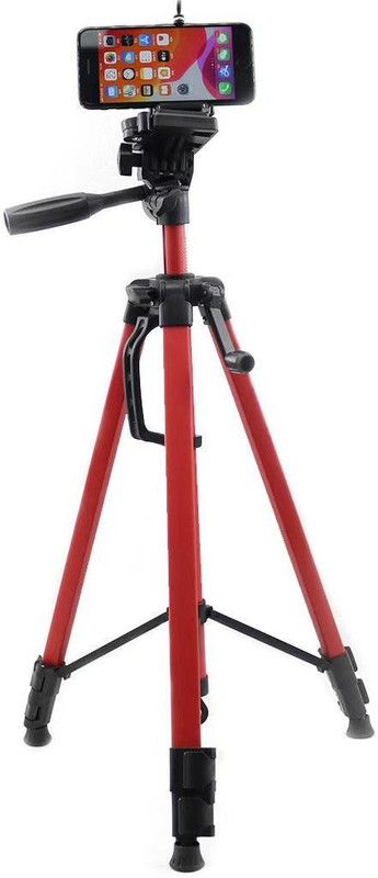 Bluebells India Tripod 3366 Tripod Stand Heavy Quality for Digital Camera DSLR All Smart Phone Mobile Phone Tripod Tripod  (Maroon, Supports Up to 5000 g)