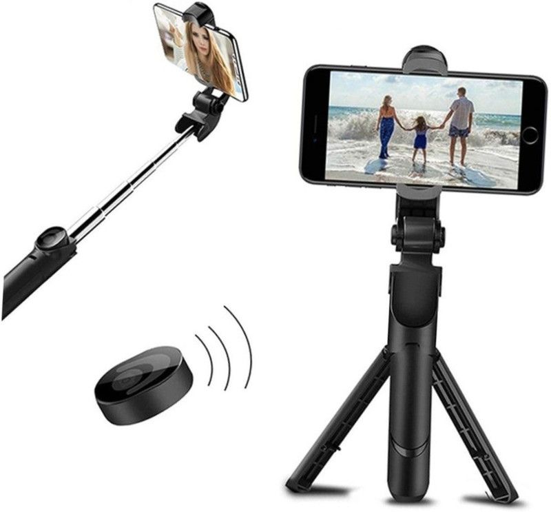 DHAN GRD Mobile Stand with Selfie Stick and Tripod XT-02 Aluminium Tripod  (Black, Supports Up to 500 g)
