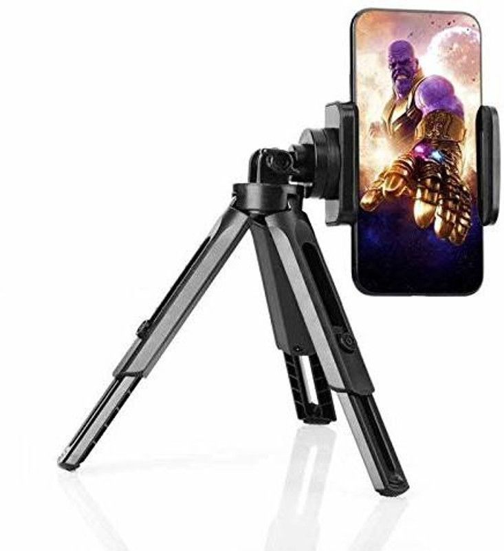 Remeka 360 rotation mini mobile smart phone holder,shooting camera flexible selfie stick with integrated tripod Tripod  (Black, Supports Up to 500 g)