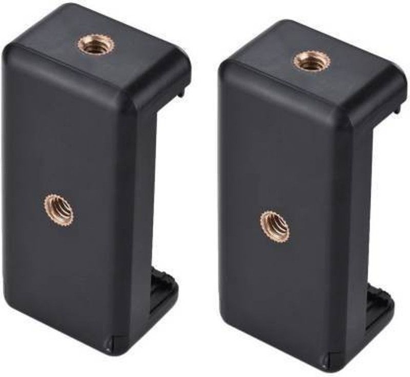 Quickato PACK OF 2 Stand Clip Bracket MOBILE Holder Monopod Mount Adapter Tripod Kit Tripod Bracket  (Black, Supports Up to 500 g)