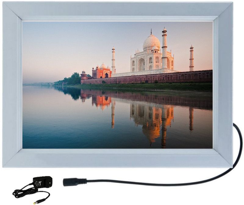 DESIGNING HUB LED PHOTO FRAME TAJ MAHAL MODEL NO:73, 18 inch ELECTRONIC  (Silver Alluminium)